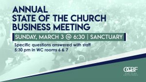 Annual State of the Church Business Meeting