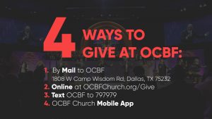 4 ways to give to Oak Cliff Bible Fellowship (OCBF)