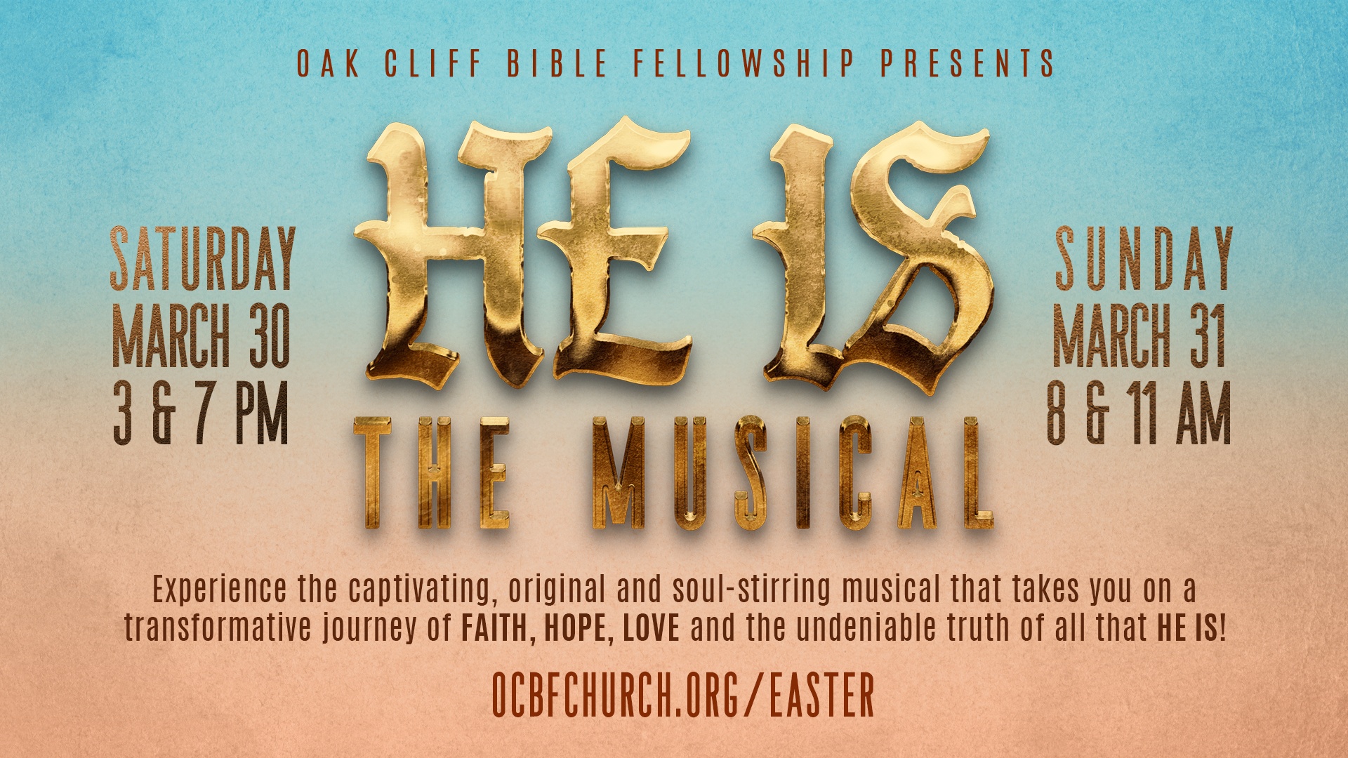 He Is: The Musical Easter 2024 production at Oak Cliff Bible Fellowship