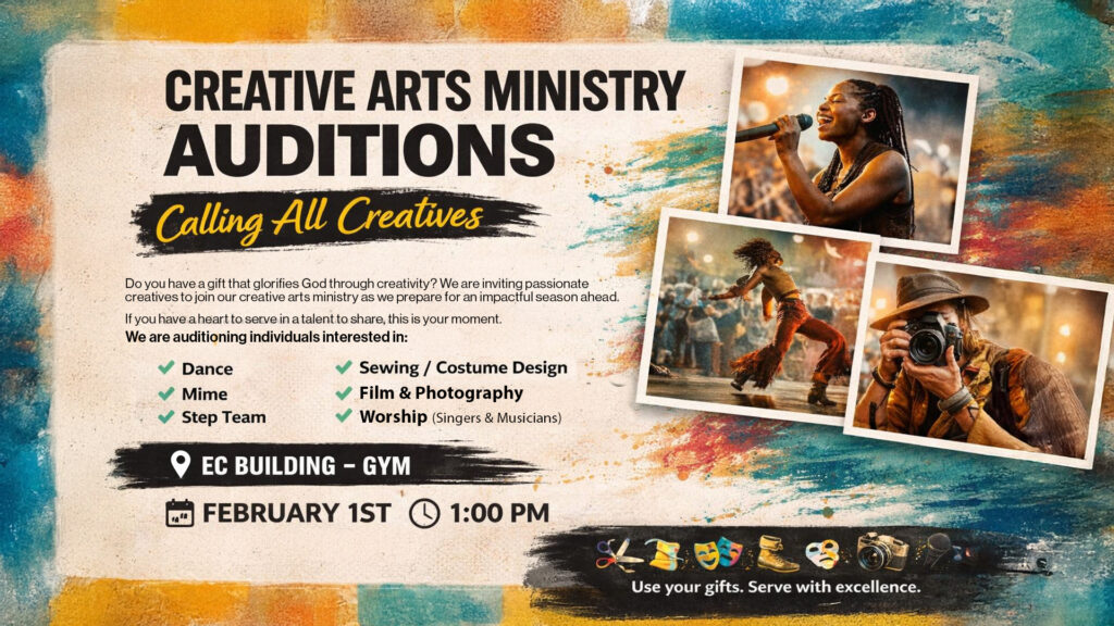 Creative Arts Ministry Auditions Poster
